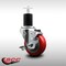 Service Caster 3.5'' SS Red Poly Swivel 1-3/4'' Expanding Stem Caster with Brake SCC-SSEX20S3514-PPUB-RED-TLB-134 - alternate 3